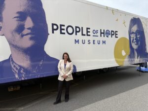 Kerry Robinson at the People of Hope Museum outside the Catholic Media Conference